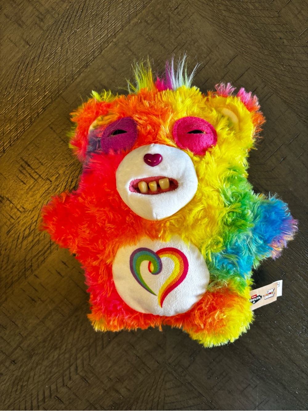 Fuggler Rainbow carebear Heart Plush Kids Toy - Multicolor